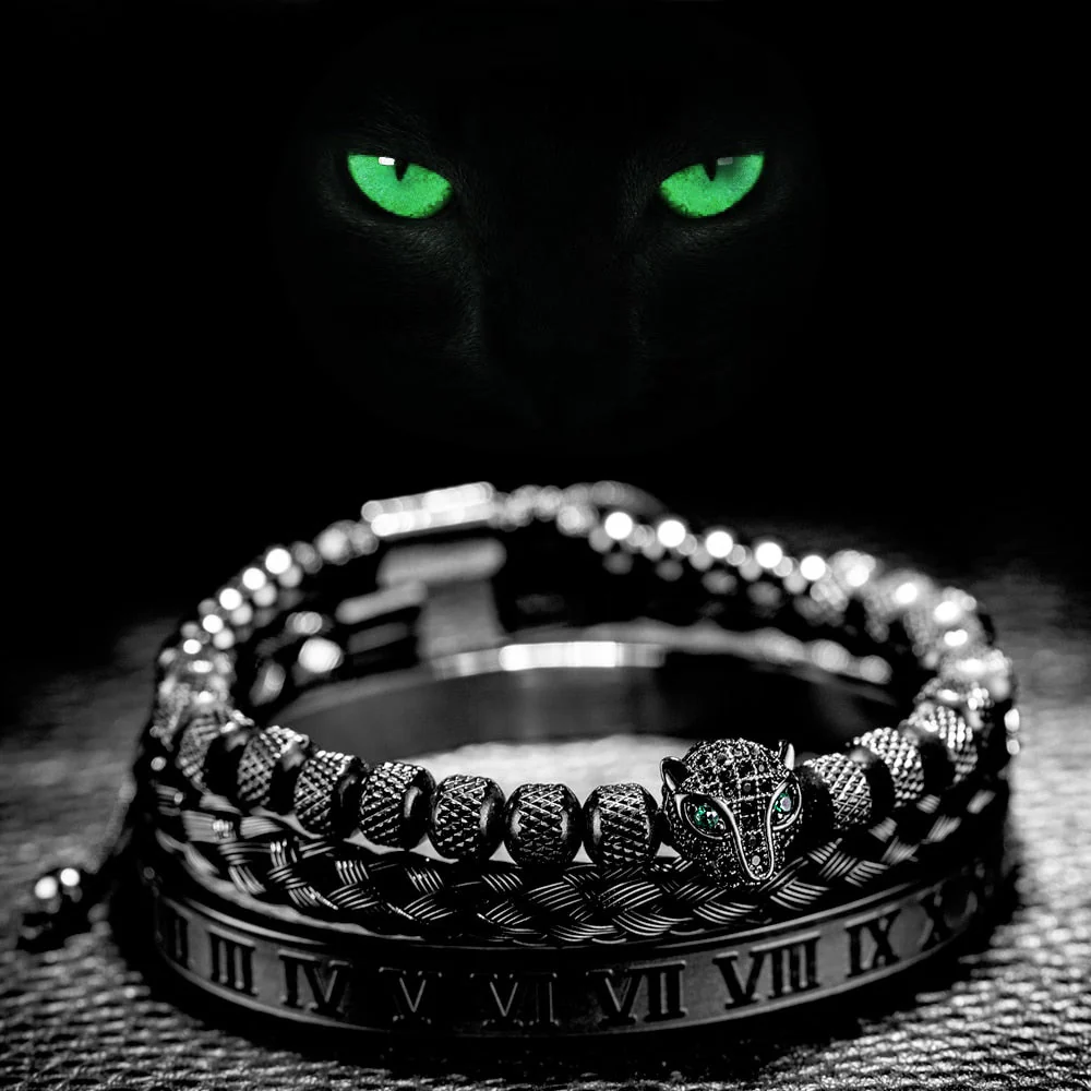 Kit Pantera 3 Pulseiras Masculinas Premiuns