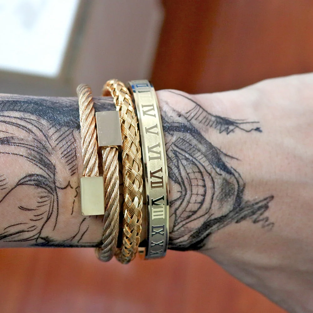 Kit Crusade 3 Pulseiras Masculinas Premiuns