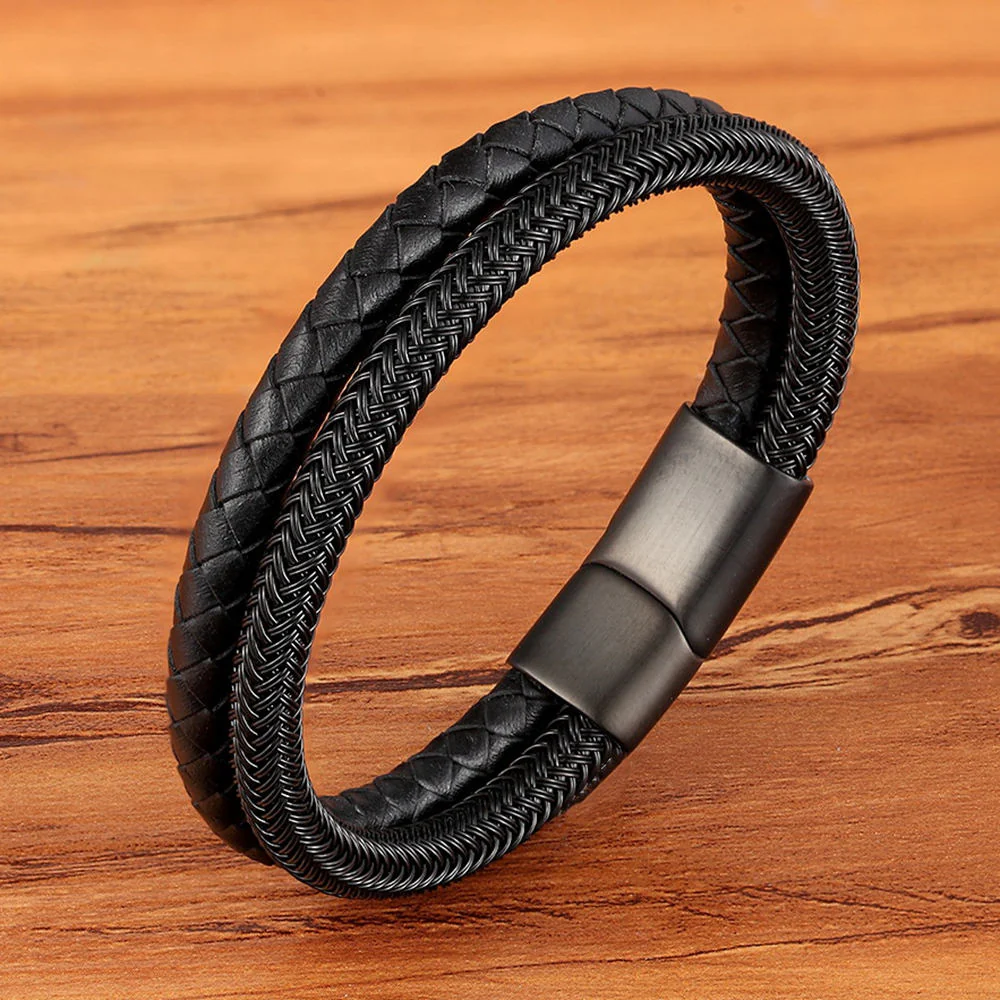 Pulseira Masculina de Couro Duo Elegance - Image 6