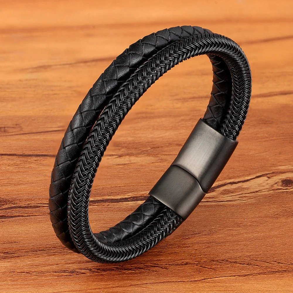 Pulseira Masculina de Couro Duo Elegance - Image 8