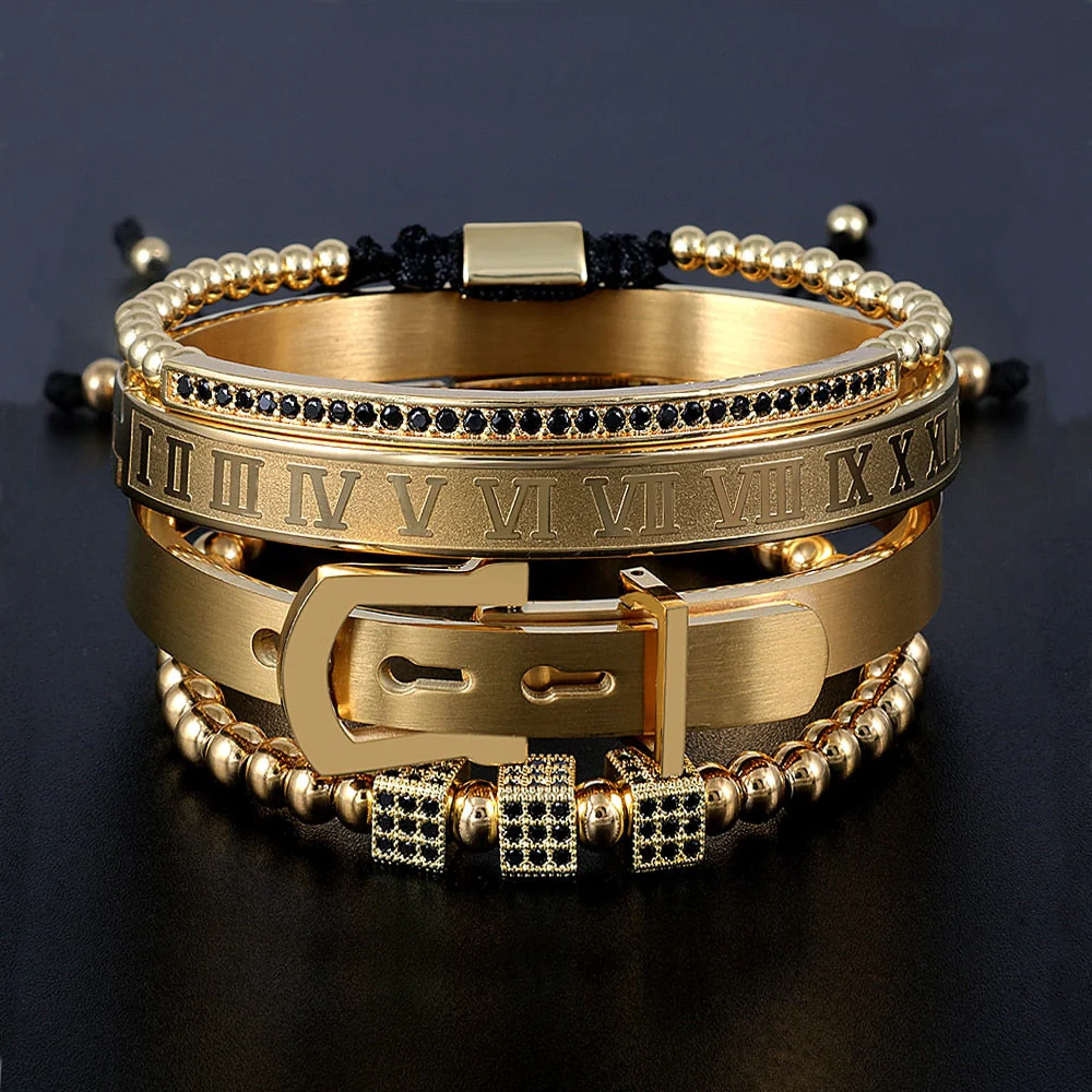 Kit Elegant 4 Pulseiras Masculinas Premiuns