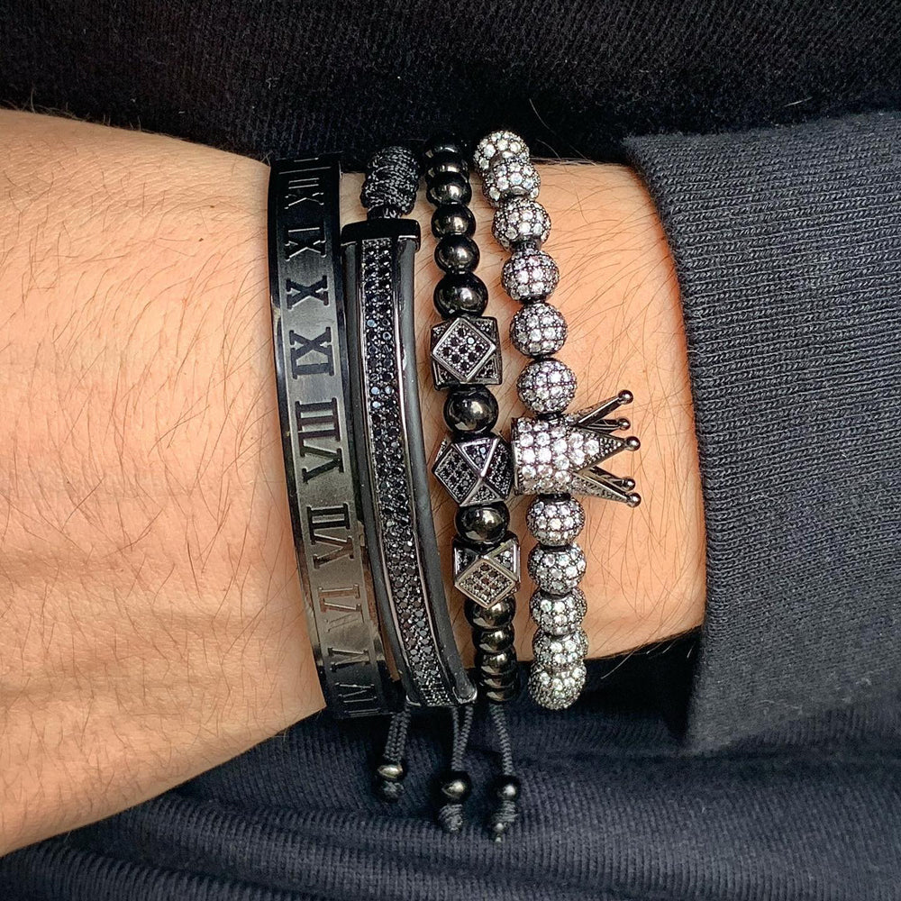 Kit King Roman 4 Pulseiras Masculinas Premiuns - Image 3