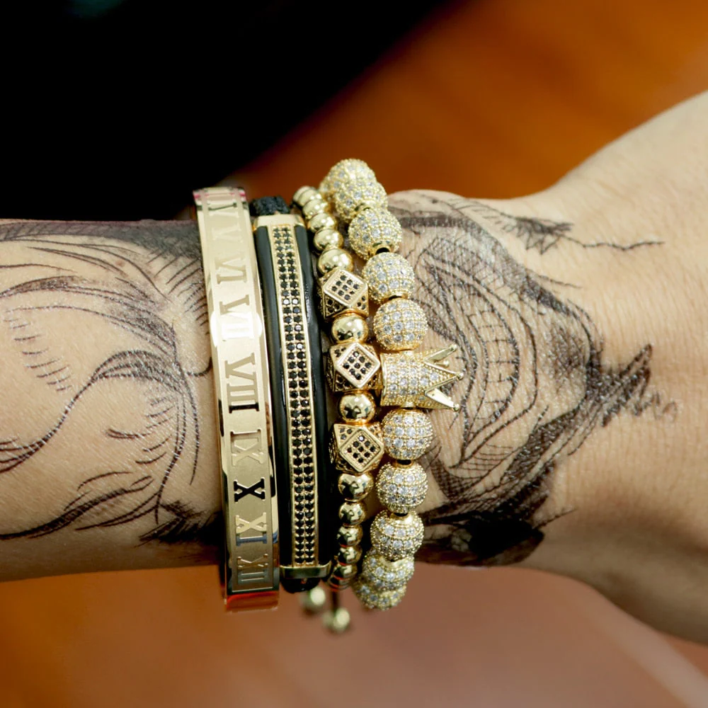 Kit King Roman 4 Pulseiras Masculinas Premiuns - Image 4