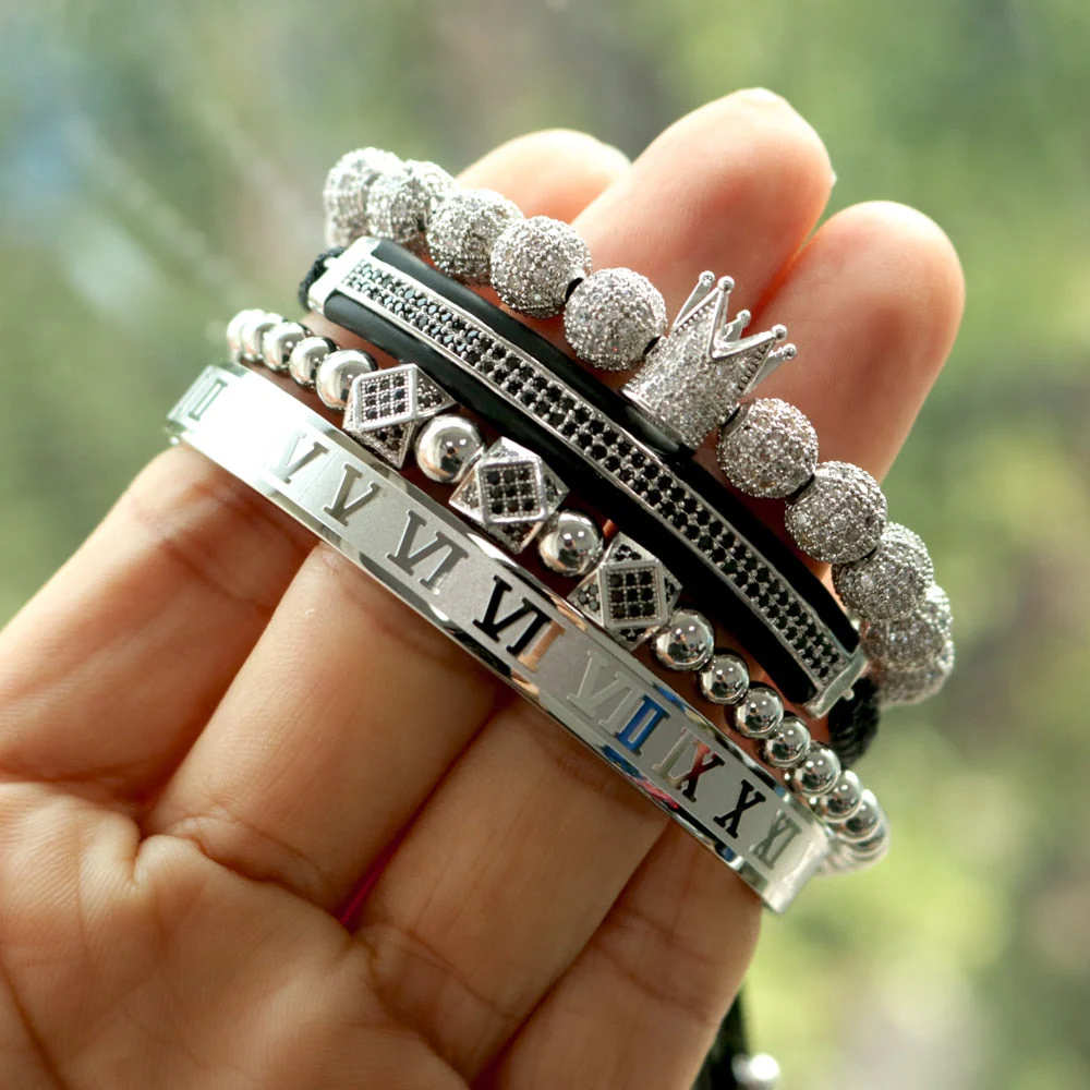 Kit King Roman 4 Pulseiras Masculinas Premiuns - Image 7