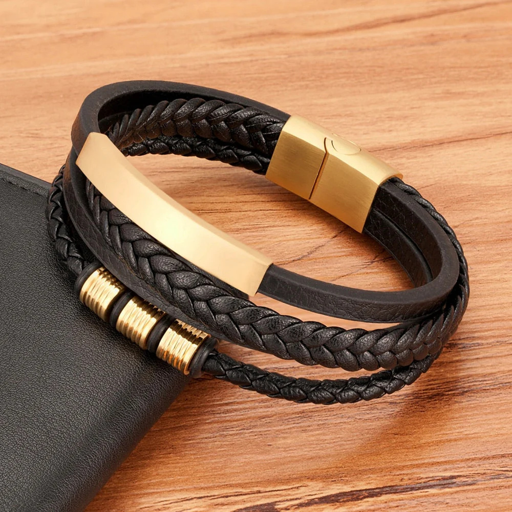 Pulseira de Couro Elegante - 4 em 1 - Image 5