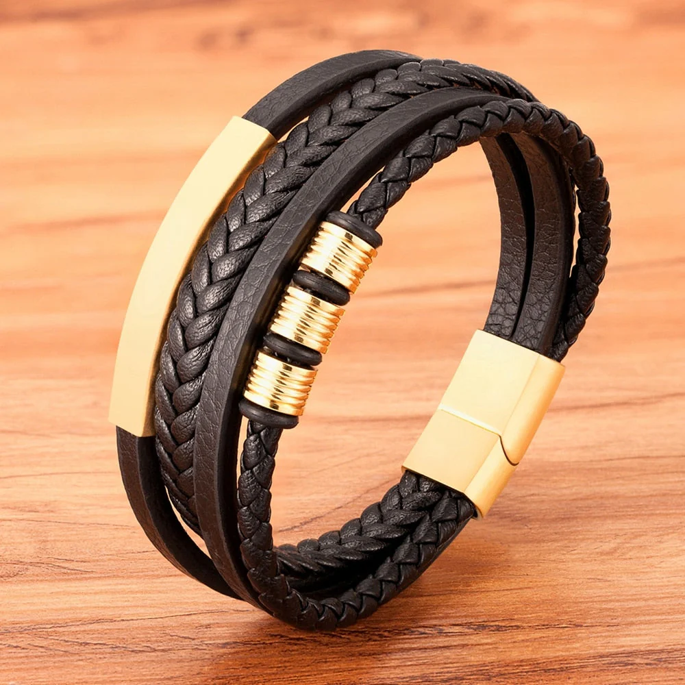Pulseira de Couro Elegante - 4 em 1 - Image 8