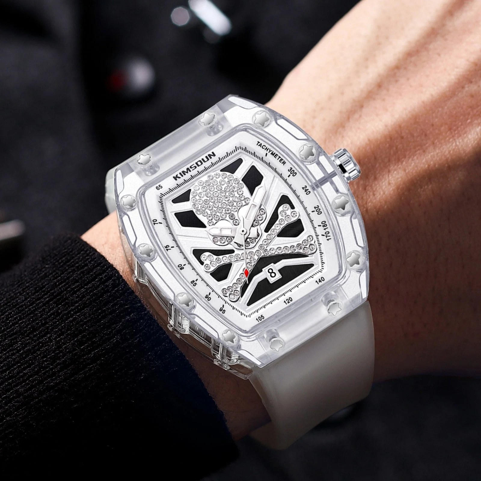 Relógio Masculino Skull Branco - Image 5